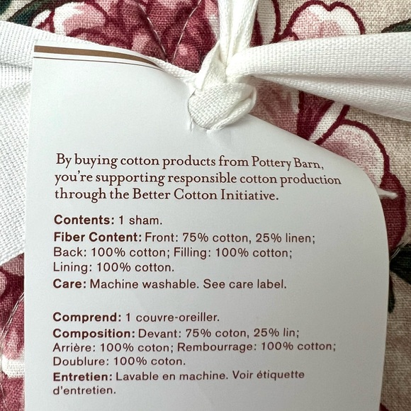 Pottery Barn Adelise Euro Pillow Sham Reversible Pillowcase New With Tag - Picture 8 of 10